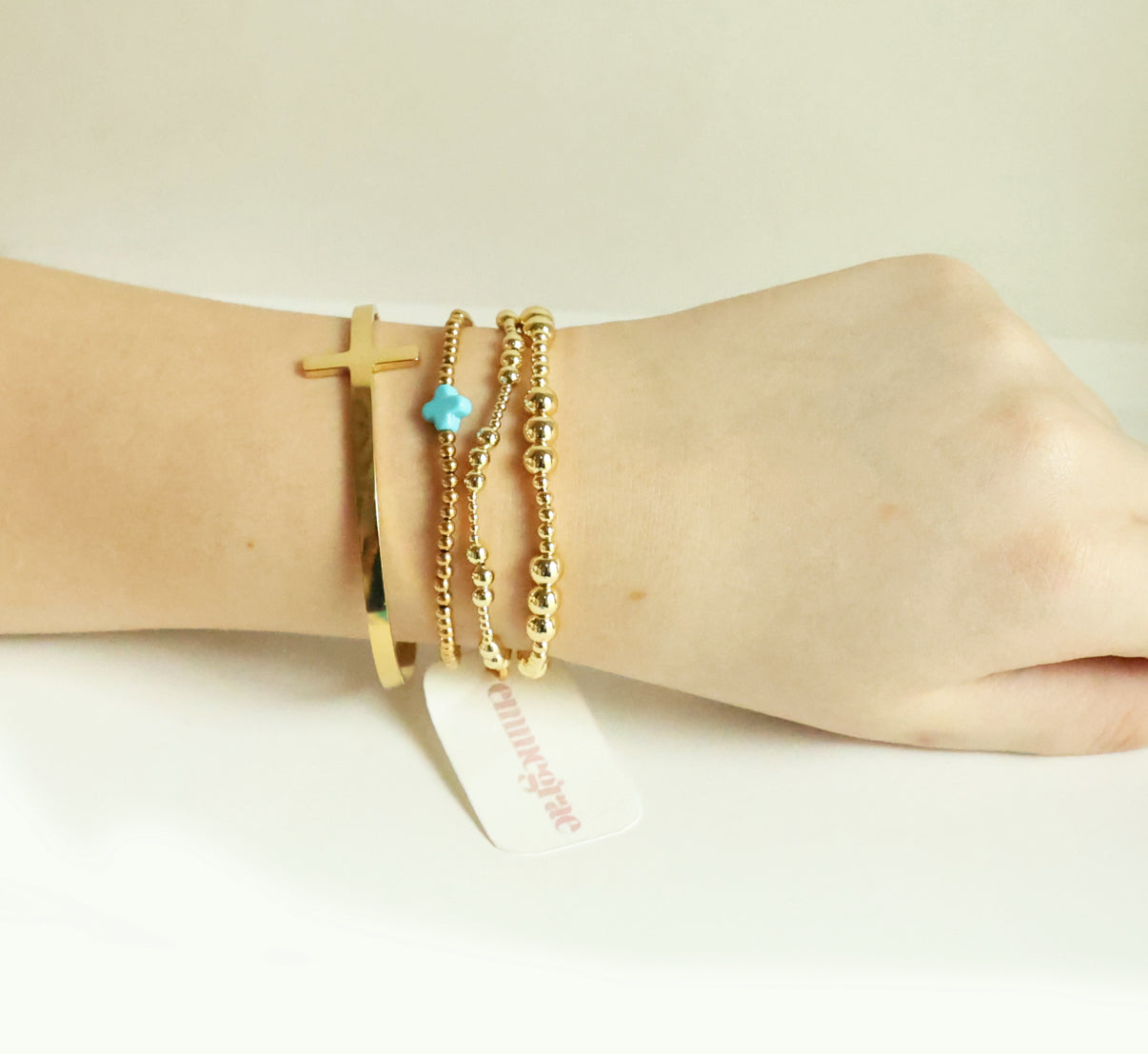 Set of Two Grace 14K Gold Plated Bracelet